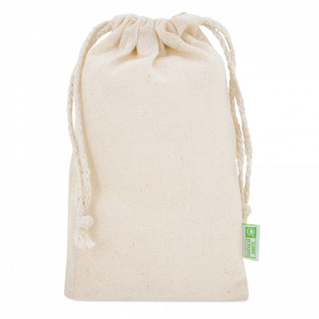 Puzzle en bois dans un sac en coton avec autocollant de remerciement pour plus de détails
