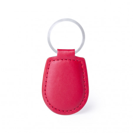Porte-clés en simili cuir rouge avec autocollant romantique personnalisé à offrir