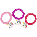 Bracelet de licorne et souffleur de bulles dans un sac en organza violet avec étiquette de licorne pour les invités