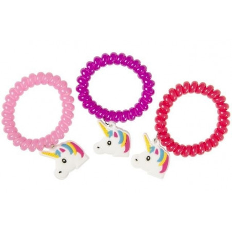 Bracelet de licorne et souffleur de bulles dans un sac en organza violet avec étiquette de licorne pour les invités