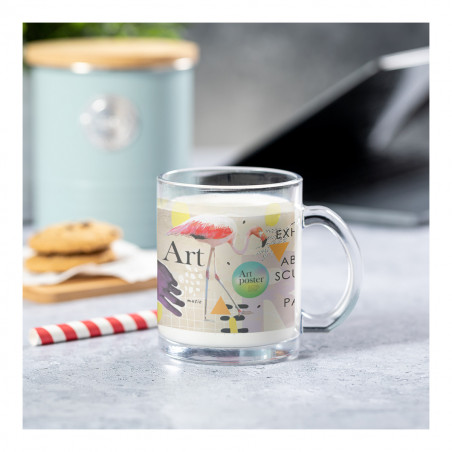 Tasse en verre avec adhésif personnalisé de graduation enfant
