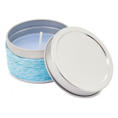 Bougie aromatique en boîte métallique avec corde personnalisée pour la première communion d'un garçon
