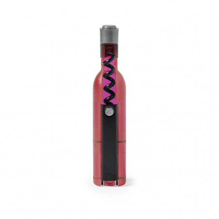 Tire-bouchon magnétique en forme de bouteille rose avec autocollant communion fille