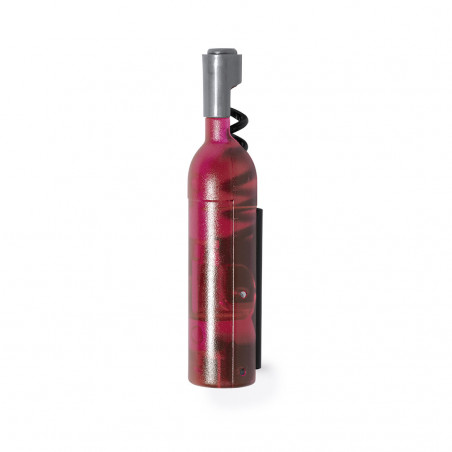 Tire-bouchon magnétique en forme de bouteille rose avec autocollant communion fille