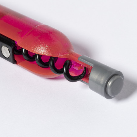 Tire-bouchon magnétique en forme de bouteille rose avec autocollant communion fille