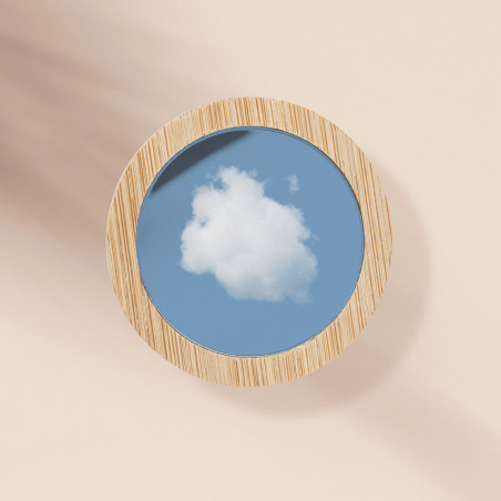 Miroir de poche en bambou avec sac pour détail de Noël