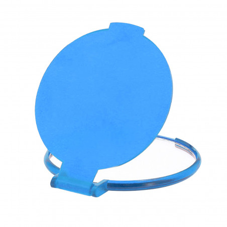 Miroir pliable bleu avec autocollant personnalisable pour enfant de première communion à offrir