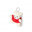Porte-clé en forme d'ours et bonbons en cœur dans un pot personnalisé avec un autocollant romantique à offrir