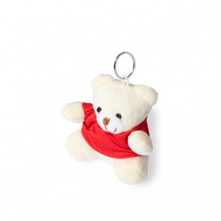 Porte-clé en forme d'ours et bonbons en cœur dans un pot personnalisé avec un autocollant romantique à offrir