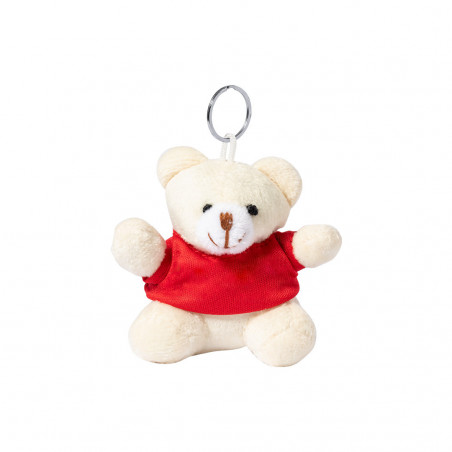 Porte-clé en forme d'ours et bonbons en cœur dans un pot personnalisé avec un autocollant romantique à offrir