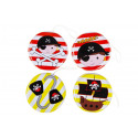 Yoyo pirate métallisé avec pièces en chocolat dans un sachet organza à offrir en cadeau