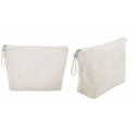 Trousse de toilette blanche pour femme avec pochette cadeau et autocollant personnalisable avec texte et photo
