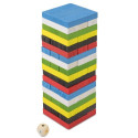 Jenga coloré avec sac et autocollant personnalisé