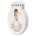 Carnet de communion pour fille avec enveloppe et autocollant