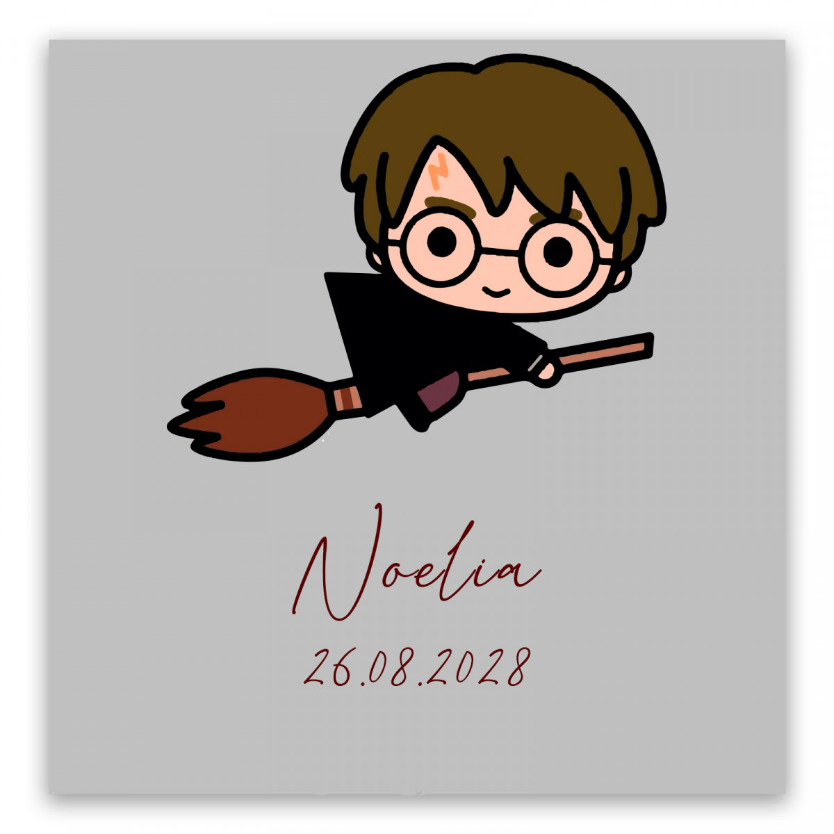 Adhésif carré 5x5 cm inspiré par Harry Potter personnalisé