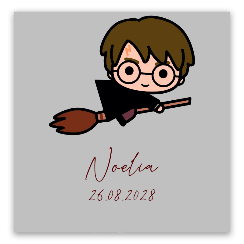 Adhésif carré 5x5 cm inspiré par Harry Potter personnalisé