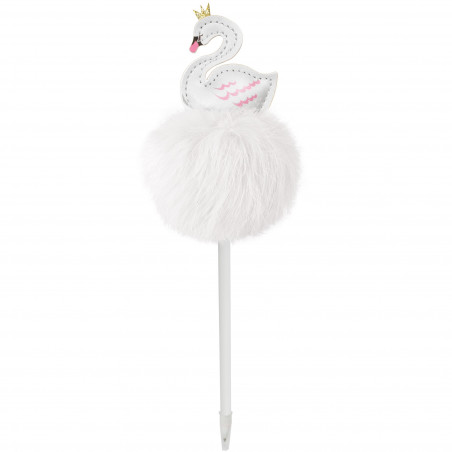 Carnet de communion fille stylo cygne avec pompon