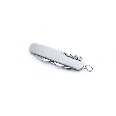 Couteau multi-usages argenté avec autocollant cœur personnalisable pour les invités de mariage masculins