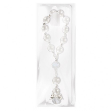 Chapelet de perles blanches pour les cadeaux de confirmation