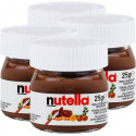 Nutella en petit pot avec cuillère en biscuit présenté dans un sac avec fermeture personnalisable pour la communion