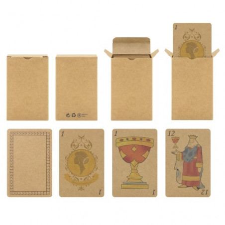 Jeu de cartes espagnol avec autocollant de remerciement