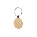 Porte-clés en bois avec autocollant et carte souvenir personnalisable dans un sac en coton pour baptême unisexe