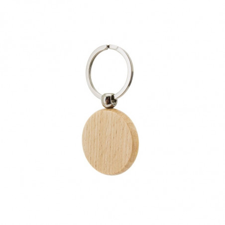 Porte-clés en bois avec autocollant et carte souvenir personnalisable dans un sac en coton pour baptême unisexe