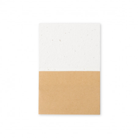 Bloc-notes éco avec des couvertures en graines à planter dans une enveloppe kraft personnalisée pour les détails des fêtes et