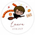 Autocollant rond de 3 cm inspiré par Harry Potter personnalisable