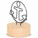 Support de carte avec base en bois et carte de première communion pour garçon