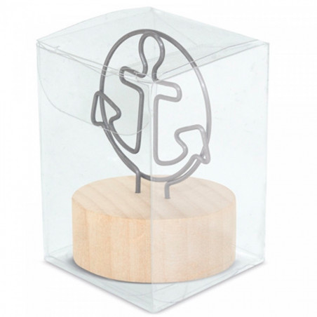 Support de carte avec base en bois et carte de première communion pour garçon
