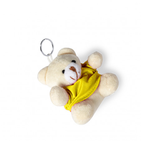 Porte-clé en peluche personnalisé dans un sac en tissu pour baptêmes