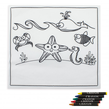 Nappe à colorier et couverts réutilisables personnalisés pour enfants