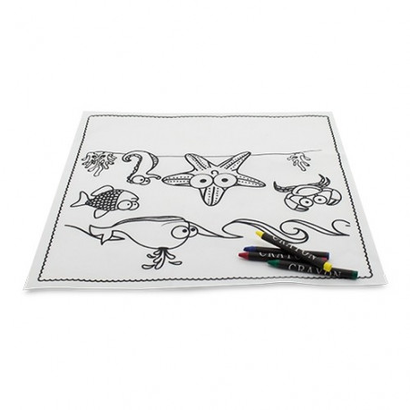 Nappe à colorier et couverts réutilisables personnalisés pour enfants