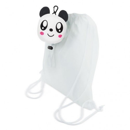 Sac à dos pliable pour enfants en forme d'ours panda et stylo avec pompon à offrir