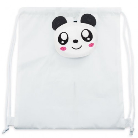 Sac à dos pliable pour enfants en forme d'ours panda et stylo avec pompon à offrir