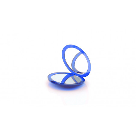 Brillant à lèvres et miroir bleus personnalisés dans un sachet en organza pour la communion d'un garçon