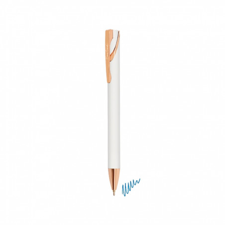 Stylo Pierre Cardin blanc avec autocollant personnalisé pour les détails des invités
