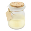 Bougie parfumée à la noix de coco avec étiquette personnalisée en forme de colombe pour le cadeau des invités