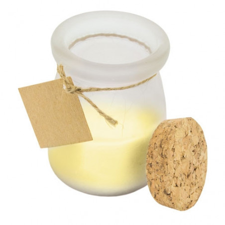 Bougie parfumée à la noix de coco avec étiquette personnalisée en forme de colombe pour le cadeau des invités