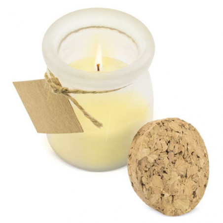 Bougie parfumée à la noix de coco avec étiquette personnalisée en forme de colombe pour le cadeau des invités