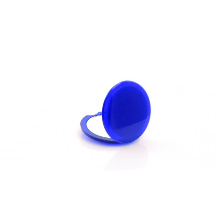 Brillant à lèvres bleu et miroir personnalisé dans un sac en organza pour les détails de mariage