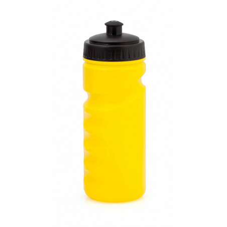 Sac à dos en forme de t-shirt et gourde jaune pour boissons avec autocollant pour amis