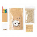 Pot de fleurs à colorier avec des graines et boîte de crayons personnalisée pour un détail enfantin