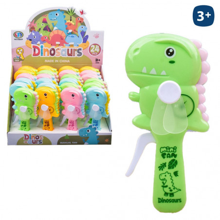 Ventilateur manuel avec design de dinosaure dans un sac personnalisé pour anniversaire