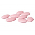 Pelotons de chocolat avec couverture rose 3 unités dans un sac avec carte souvenir communion fille