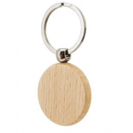 Porte-clés en bois avec autocollant personnalisable dans une boîte en forme d'ours pour des souvenirs de baptême