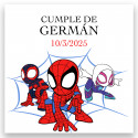 Adhésif spidey et son super équipe personnalisée idéal pour les fêtes d enfants 5x5