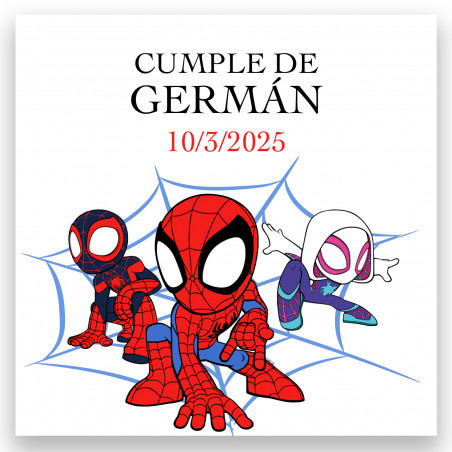 Autocollant spidey et son super équipe personnalisé idéal pour les fêtes d enfants 5x5