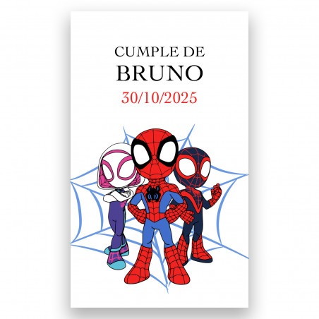 Autocollant spidey et son super équipe 3x5 cm personnalisable